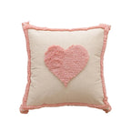 Square Accent Pillow Hand-Tufted Cotton & Tassels