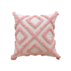 Square Accent Pillow Hand-Tufted Cotton & Tassels