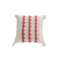 Square Accent Pillow Handloom Cotton Embroidered Tassels
