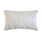 Square Accent Pillow Tufted Triangle & Bouclé Removable Cover