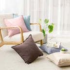 Square Cushion Cover 45x45cm Cotton-Linen Pigment-Dyed Concealed Zipper
