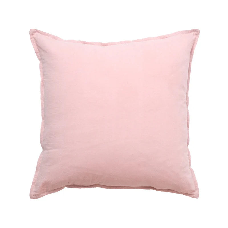 Square Cushion Cover 45x45cm Cotton-Linen Pigment-Dyed Concealed Zipper