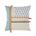Square Cushion Cover Block Print Braided Tassels