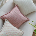 Square Cushion Cover Bouclé Piped Edge Machine Washable