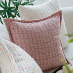 Square Cushion Cover Bouclé Piped Edge Machine Washable