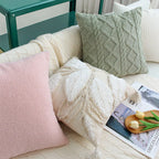 Square Cushion Cover Bouclé Teddy Texture & Concealed Zipper
