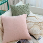 Square Cushion Cover Bouclé Teddy Texture & Concealed Zipper