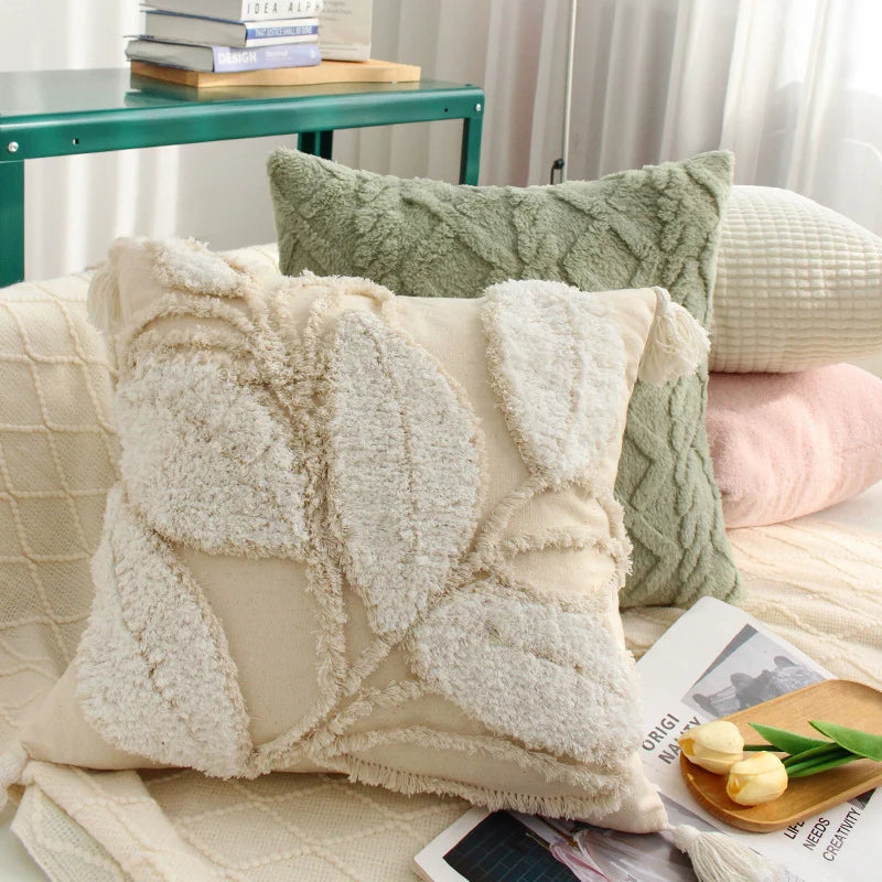 Square Cushion Cover Bouclé Teddy Texture & Concealed Zipper