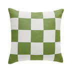 Square Cushion Cover Checkered Chenille Concealed Zipper