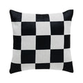 Square Cushion Cover Checkered Chenille Concealed Zipper