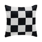 Square Cushion Cover Checkered Chenille Concealed Zipper