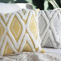Square Cushion Cover Chenille Tufted Diamond Texture Cotton Blend