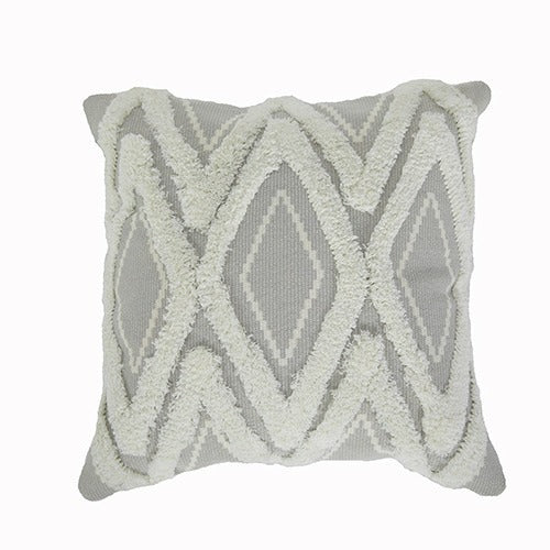 Square Cushion Cover Chenille Tufted Diamond Texture Cotton Blend