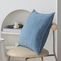 Square Cushion Cover Cotton Blend Herringbone Piped Edge