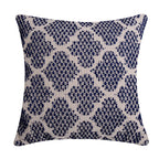 Square Cushion Cover Cotton-Linen Tufted Stripes & Bouclé Accents