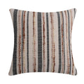 Square Cushion Cover Cotton-Linen Tufted Stripes & Bouclé Accents