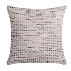 Square Cushion Cover Cotton-Linen Tufted Stripes & Bouclé Accents