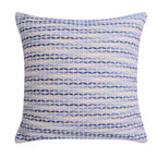 Square Cushion Cover Cotton-Linen Tufted Stripes & Bouclé Accents