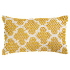 Square Cushion Cover Cotton-Linen Tufted Stripes & Bouclé Accents