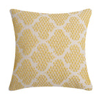Square Cushion Cover Cotton-Linen Tufted Stripes & Bouclé Accents