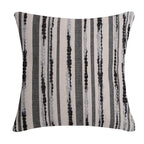 Square Cushion Cover Cotton-Linen Tufted Stripes & Bouclé Accents