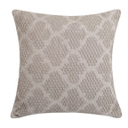 Square Cushion Cover Cotton-Linen Tufted Stripes & Bouclé Accents