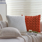 Square Cushion Cover Embossed Cotton Blend Concealed Zipper