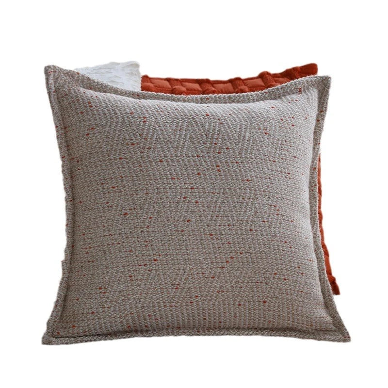 Square Cushion Cover Embossed Cotton Blend Concealed Zipper