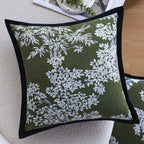 Square Cushion Cover Embroidered Jacquard Concealed Zipper