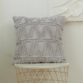 Square Cushion Cover Geometric Chenille Tufting Cotton Blend