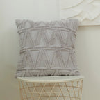 Square Cushion Cover Geometric Chenille Tufting Cotton Blend