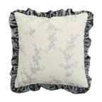 Square Cushion Cover Hand-Tufted Floral Chenille Hidden Zip