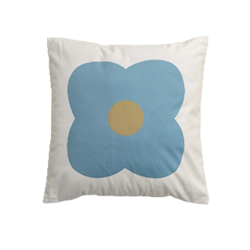 Square Cushion Cover Hand-Tufted Floral Chenille Hidden Zip