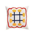 Square Cushion Cover Hand-Tufted Floral Chenille Hidden Zip