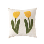 Square Cushion Cover Hand-Tufted Floral Chenille Hidden Zip