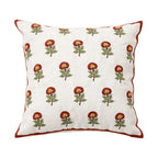Square Cushion Cover Hand-Tufted Floral Chenille Hidden Zip