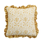 Square Cushion Cover Hand-Tufted Floral Chenille Hidden Zip