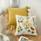 Square Cushion Cover Hand-Tufted Floral Chenille Hidden Zip
