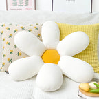 Square Cushion Cover Hand-Tufted Floral Cotton-Linen