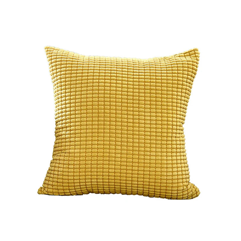 Square Cushion Cover Hand-Tufted Floral Cotton-Linen