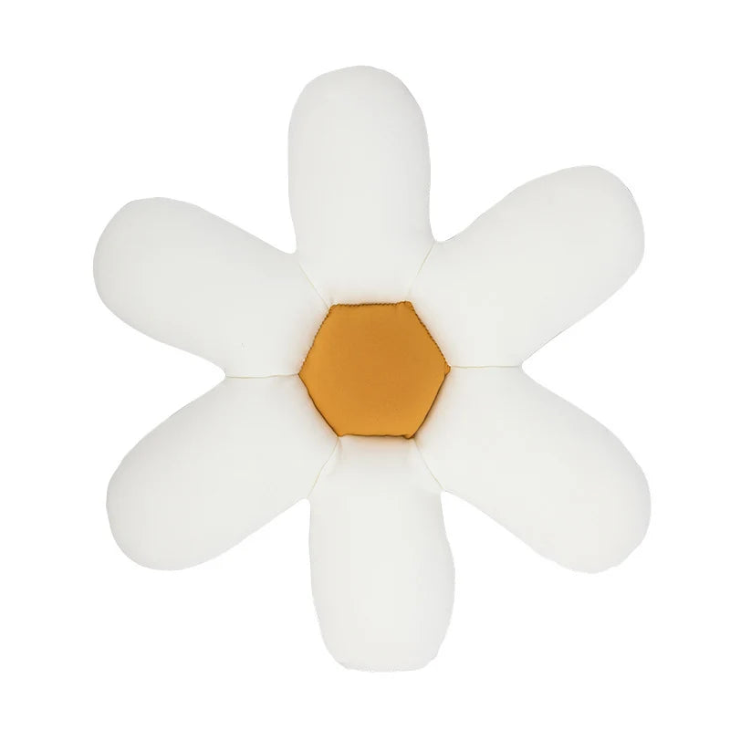 Square Cushion Cover Hand-Tufted Floral Cotton-Linen