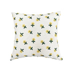 Square Cushion Cover Hand-Tufted Floral Cotton-Linen