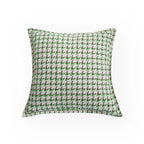 Square Cushion Cover Houndstooth Jacquard Cotton-Linen Concealed Zipper