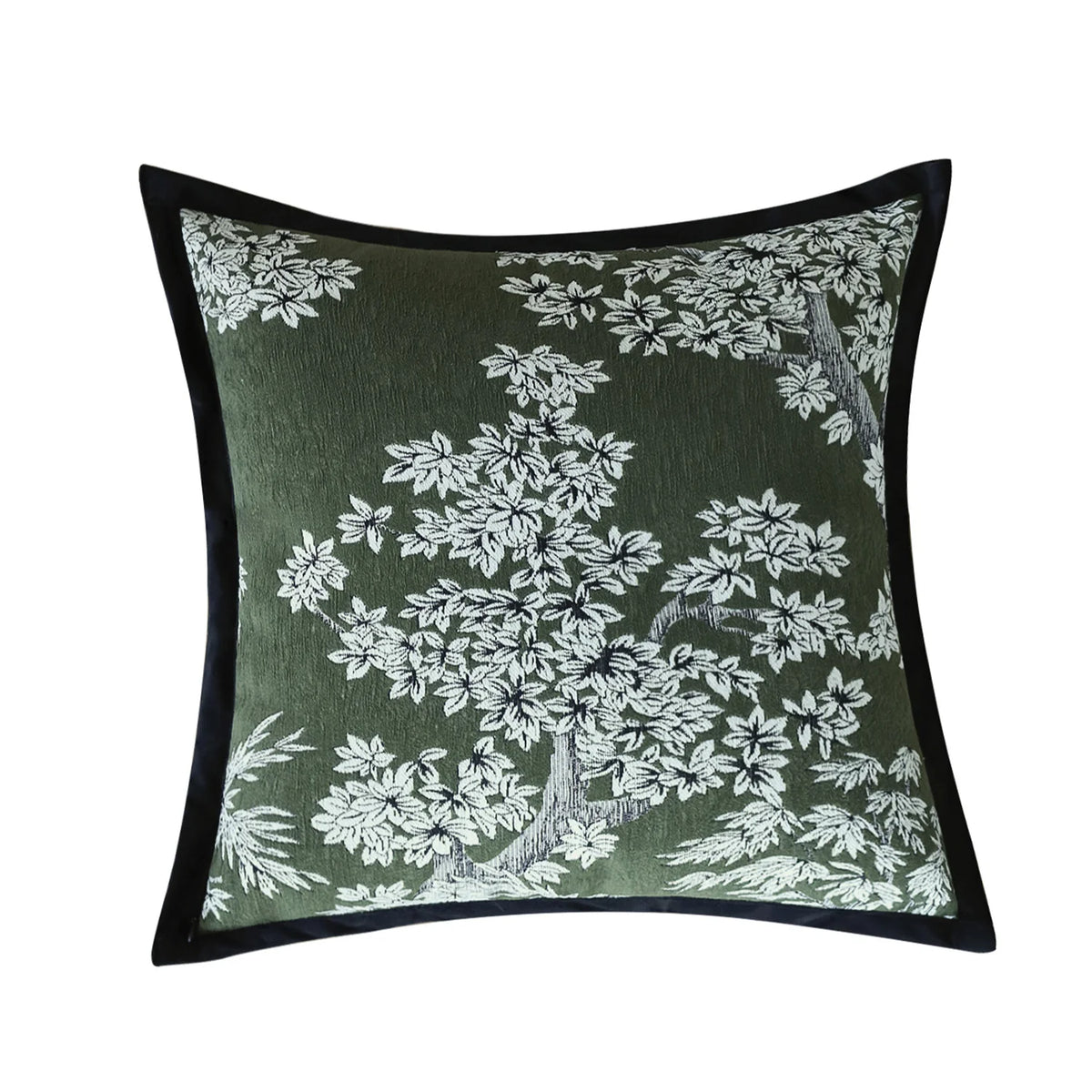 Square Cushion Cover Jacquard Floral Relief Concealed Zipper