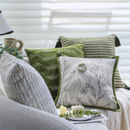Square Cushion Cover Microvelour Wave Embossed 18x18 Inch
