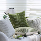Square Cushion Cover Microvelour Wave Embossed 18x18 Inch