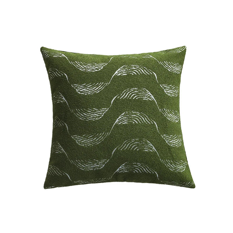 Square Cushion Cover Microvelour Wave Embossed 18x18 Inch