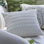 Square Cushion Cover Microvelour Wave Embossed 18x18 Inch