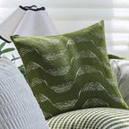 Square Cushion Cover Microvelour Wave Embossed 18x18 Inch