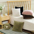 Square Cushion Cover Plush Microfiber Hidden Zipper Machine Washable